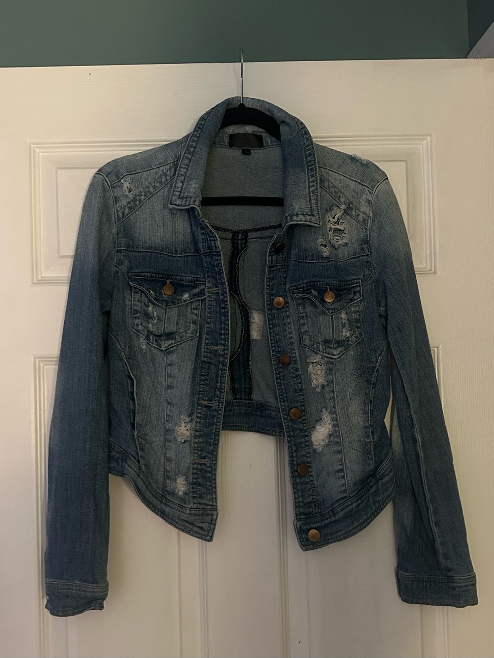 Distressed Light Blue Denim Jacket